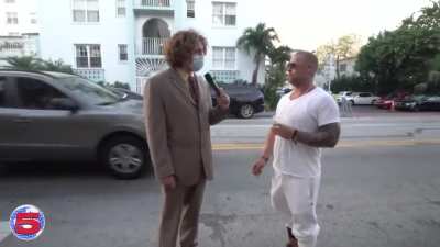 Walking around talking to people saying what's up