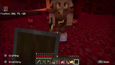 WARNING!! Do NOT &lsquo;trade&rsquo; with this Piglin! He used the gold ingot to buy himself a pair of fresh new kicks...