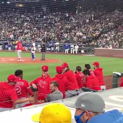 Ohtani, in response to Mariners fans booing him after he hit a leadoff HR against them: &macr;\_(ツ)_/&macr;