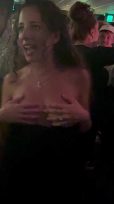 Dancing topless in the club!