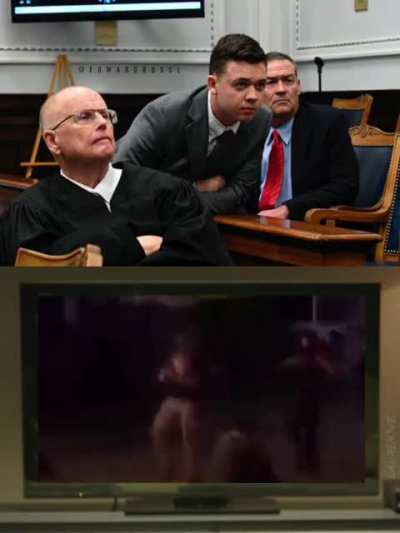 Footage from the court