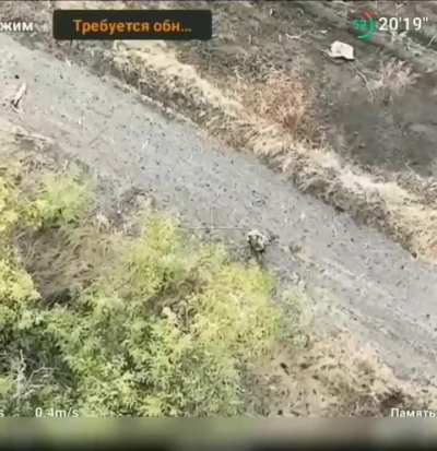 Ukrainian soldiers targeted by Russian drones, Ukrainian soldier commits suicide at 0:55 after being wounded.