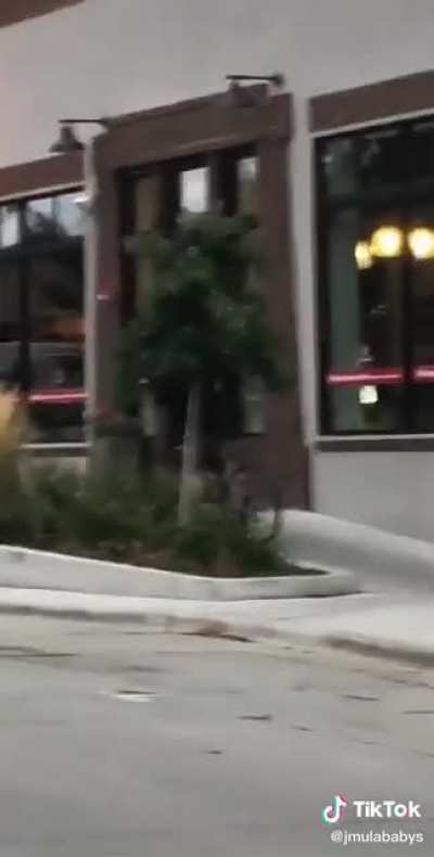 Old man on bike threatens carefree young men