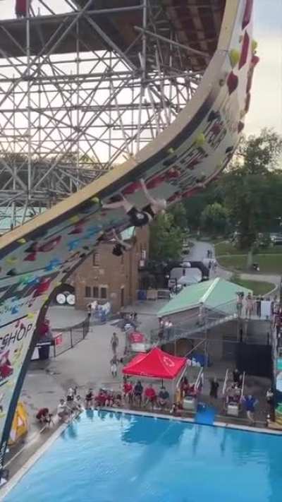 Speed Climbing Competition over water