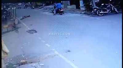 Ran over by rickshaw.
