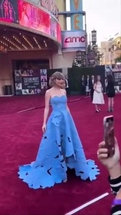 on the red carpet for the Eras Tour Premiere