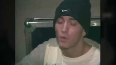 Eminem talking about his fans. &rdquo;I definetly think my fans take a lot more shit than anybody else&rsquo;s fans , cuz sticking up for me is like a 24/7 job&rdquo;🤟🏻