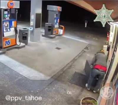 to smash open an ATM
