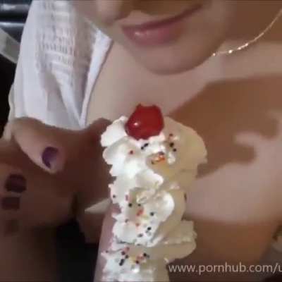 Blowing A Whip Cream Cock Porn Gif By Devonorm | Redgifs