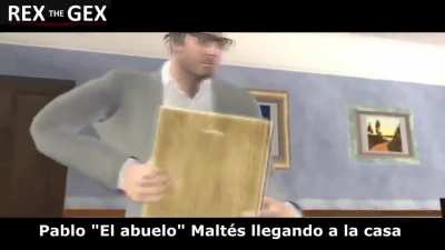 El abuelo llegando a la casa