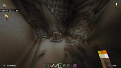 Cave Generation in Minecraft Bedrock using Command Blocks