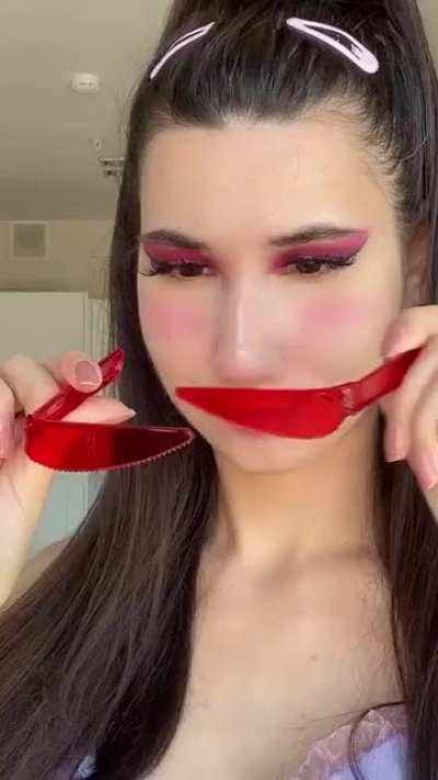 I mean, the serrated knife-edge laying across your nose should be enough to tip you off that this was a bad idea.