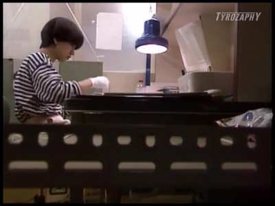 The animators from behind the scenes of "AKIRA" (1988), showing the process of hand-painting the backgrounds and individual cel animations