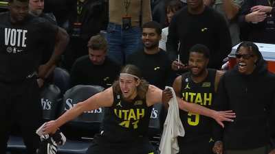 [Highlight] THT detonates a disgusting poster all over Damian Jones! The Jazz players and crowd could not believe it. (Includes Jazz and Lakers replays)