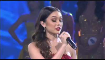 Michelle Arceo answer on Miss World 2021 q&amp;amp;a, but the camera cuts into the corrupts