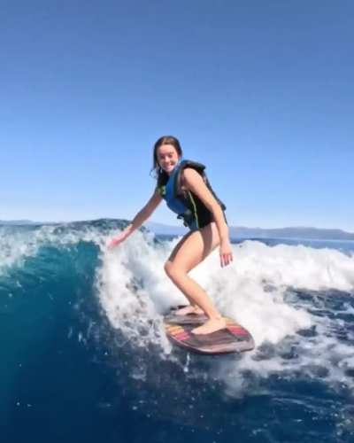 Wake surfing!