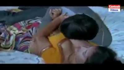 Unsatisfied aunty boobs crushed by neighbour