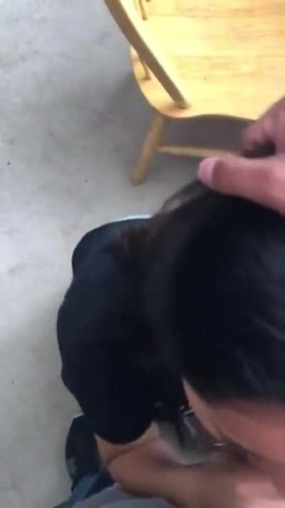 Sister&rsquo;s friend sucked me off so good I made her swallow my load