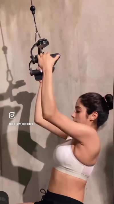 Thick nepo rand with big ass and boobs Janhvi Kapoor doing exercise to make them even bigger&hellip;