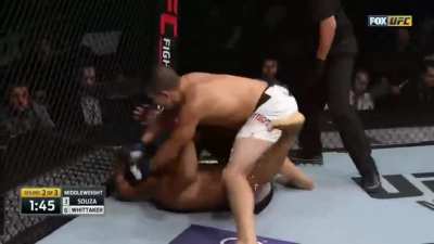 Robert "The Reaper" Whittaker TKOs Ronaldo "Jacare" Souza with a headkick and some gnp. He fights Jared Cannonier at UFC 254 in around six days