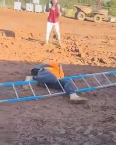 Climbing a ladder