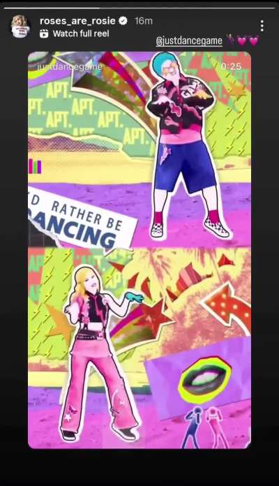 Ros&eacute; on Just Dance with her song APT, we're sick of that song, when will she stop talking about APT?
