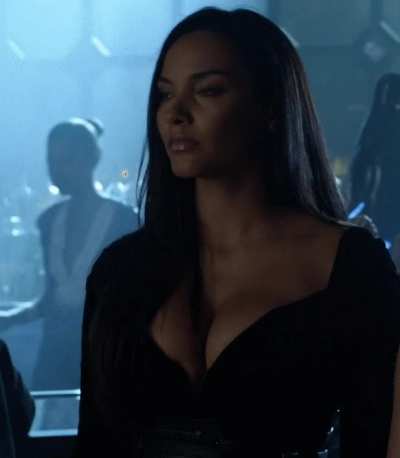 Jessica Lucas&rsquo;s breasts barely fit her outfit!