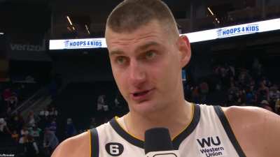 [Highlight] Nikola Jokic post game interview after his triple double vs the Warriors: 