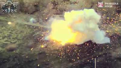 The Russian BM-21 Grad MLRS was destroyed by an FPV drone strike. Kursk region. January 9th, 2025.