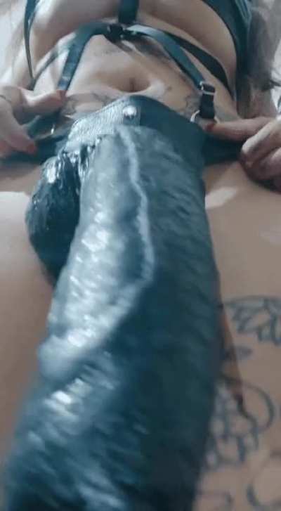 My large strapon dick completely fit his ass