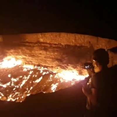 A collapsed natural gas field that's been burning non-stop since 1971