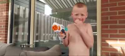 Pulling out tooth with nerf gun