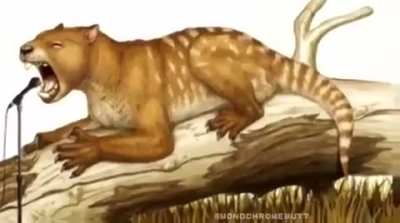 Cenozoic animals with their mouths open