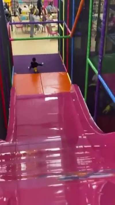 Kid almost achieves terminal velocity