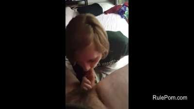 Neighbor Girl Sucks Cock And Swallows Cum