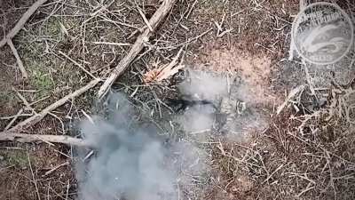 A russian soldier is hit directly in the head by an explosive. 503rd Brigade. Februar 2024.
