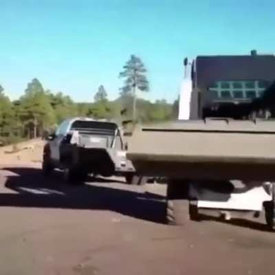 Gymnastic skid steer.