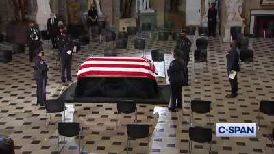 Ruth Bader Ginsburg's fitness trainer pays respect as she lies in state