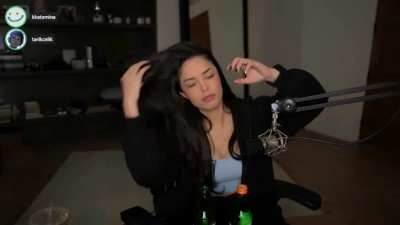 Valkyrae in blue top