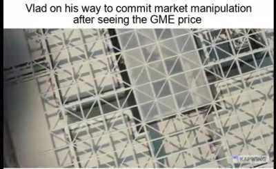 Vlad on his way to commit market manipulation after seeing the GME price