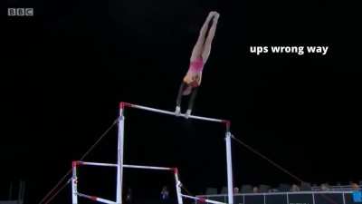 The gymnasts' ability to improvise after a mistake