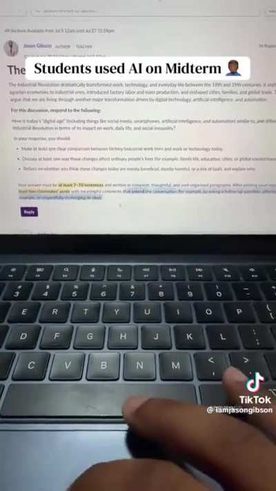32/35 students failed this professor's midterm using AI because he secretly hid some white font in his text.