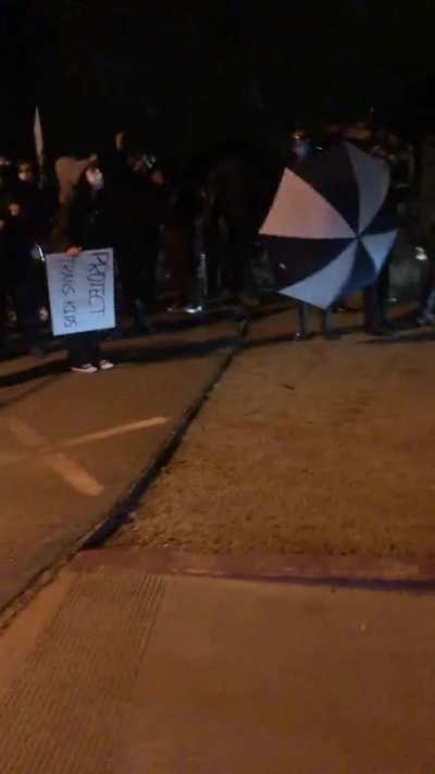 Walking past protestors last night. What&rsquo;s the point of this? 🔊
