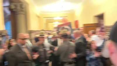 Protest in the NY State Capitol against Tom Homan, Acting Director of ICE.