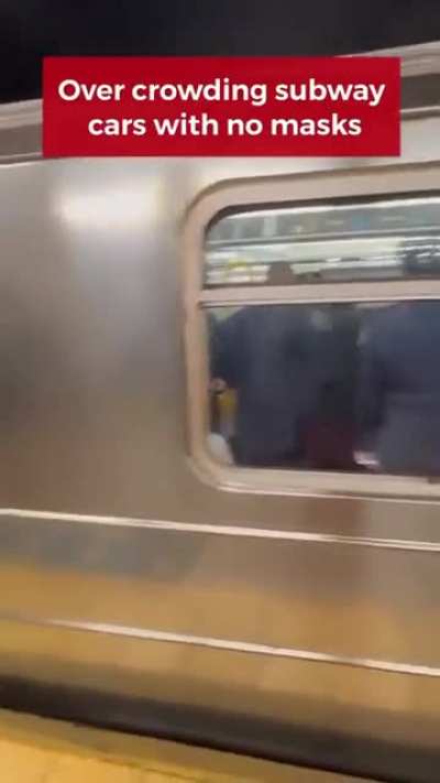 Officers in crowded subway refuse to follow New York's mask mandate, officers ticket or arrest thousands for doing the same.