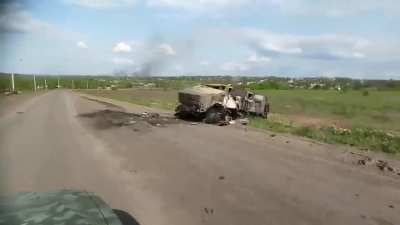 "The Road of Life". In the video, you can see a column of smoke - this is Bakhmut.