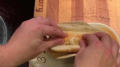 A mayonnaise sausage