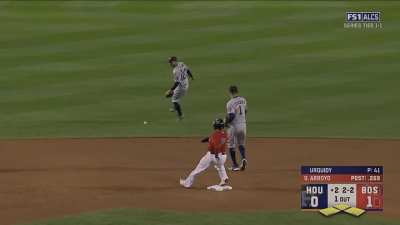 [Highlight] Altuve can't grab it off the bounce, Red Sox score to make it 2-0