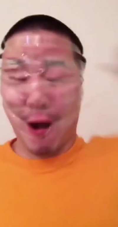 Tape man happy