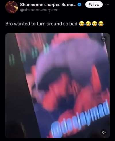 Fighting not to break his neck